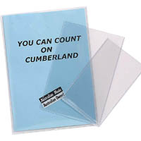 cumberland extra heavy duty unpunched card holder 125 micron a4 clear pack 25