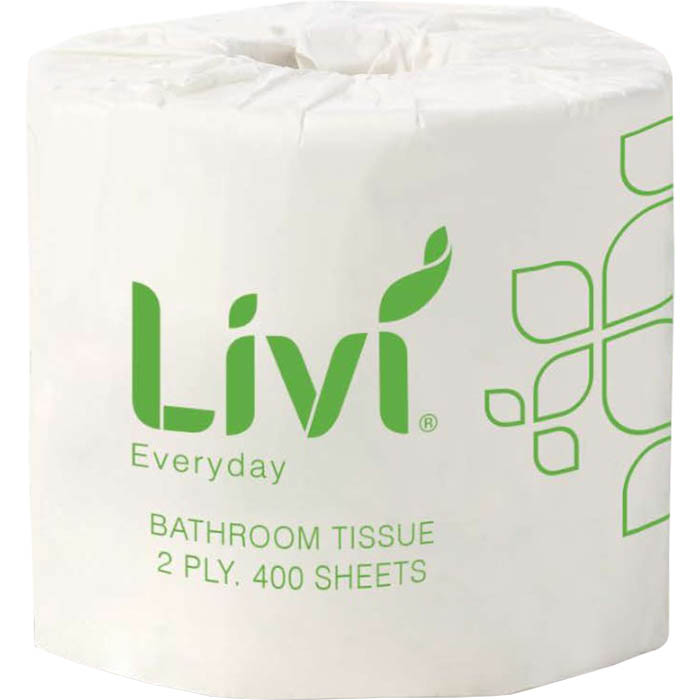 Image for LIVI BASICS TOILET TISSUE 2-PLY 400 SHEET CARTON 48 from Pinnacle Office Supplies