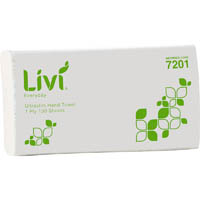livi basics ultraslim hand towel 1-ply 150 sheet 230 x 240mm carton 16