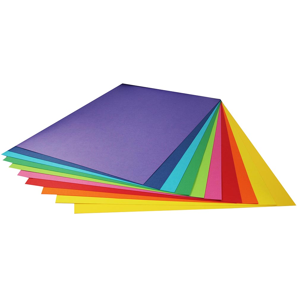 Image for RAINBOW SPECTRUM BOARD 220GSM 510 X 640MM ASSORTED PACK 100 from Office Heaven