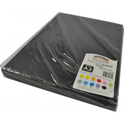 Image for RAINBOW SPECTRUM BOARD 220GSM A3 BLACK PACK 100 from Australian Stationery Supplies