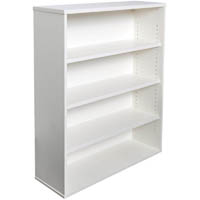rapid vibe bookcase 3 shelf 900 x 315 x 1200mm white