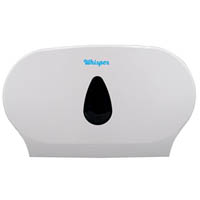 whisper double jumbo toilet roll dispenser white