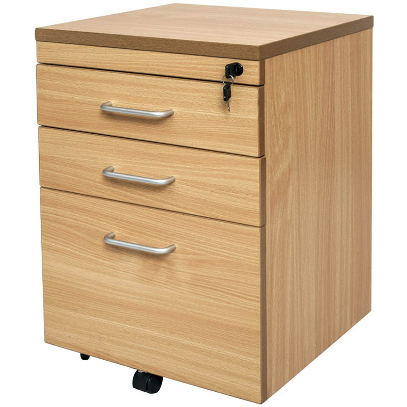 Image for RAPID SPAN MOBILE PEDESTAL 3-DRAWER LOCKABLE 690 X 465 X 447MM BEECH from Prime Office Supplies
