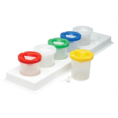 Image for EDUCATIONAL COLOURS SAFETY PAINT POT AND STAND SET PLASTIC ASSORTED from Clipboard Stationers & Art Supplies