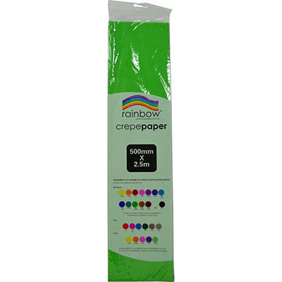 Image for RAINBOW CREPE PAPER 500MM X 2.5M GRASS GREEN from Office Heaven