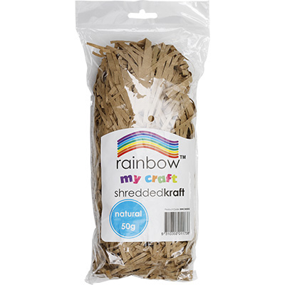 Image for RAINBOW MY CRAFT SHREDDED PAPER 50G KRAFT BROWN from Prime Office Supplies