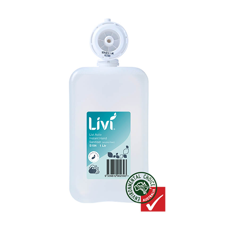 Image for LIVI ACTIV INSTANT HAND SANITISER ALCOHOL FREE 1L CARTON 6 from York Stationers
