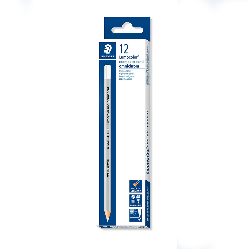 Image for STAEDTLER 108 LUMOCOLOR NON-PERMANENT OMNICHROM PENCIL WHITE BOX 12 from York Stationers