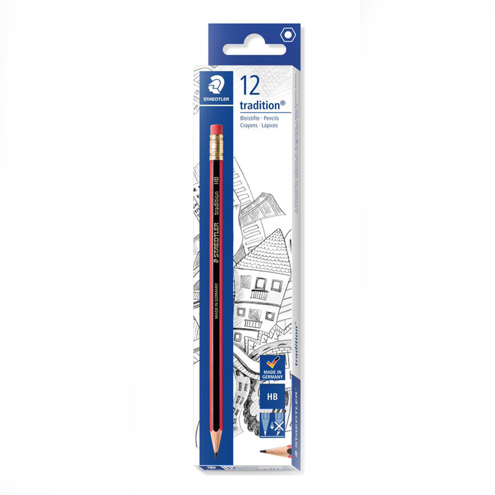 Image for STAEDTLER 112 TRADITION GRAPHITE PENCILS ERASER END HB BOX 12 from BusinessWorld Computer & Stationery Warehouse