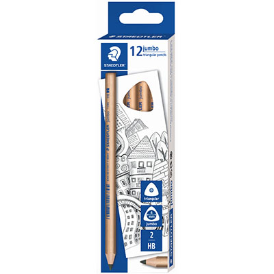 Image for STAEDTLER 119 NATURAL JUMBO TRIANGULAR PENCILS HB PACK 12 from Mitronics Corporation