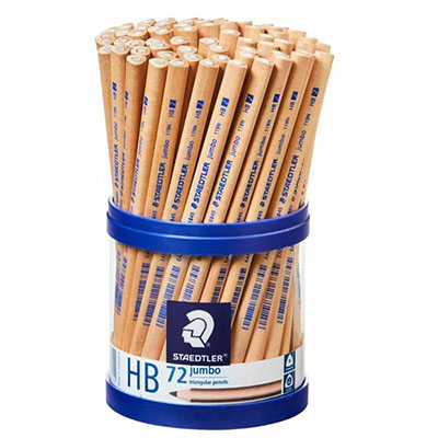 Image for STAEDTLER 119 NATURAL JUMBO TRIANGULAR PENCILS HB TUB 72 from Office Heaven