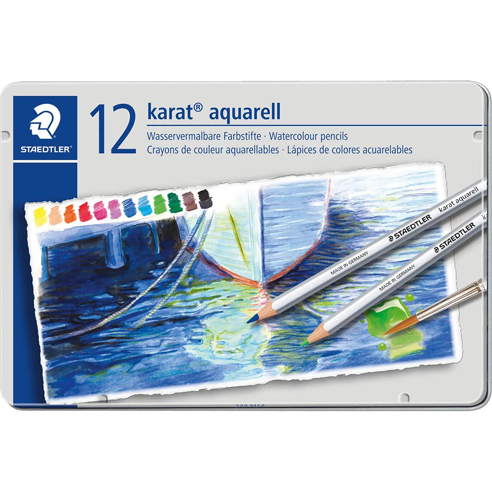 Image for STAEDTLER 125 KARAT AQUARELL WATERCOLOUR PENCILS ASSORTED PACK 12 from That Office Place PICTON