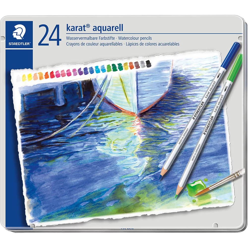 Image for STAEDTLER 125 KARAT AQUARELL WATERCOLOUR PENCILS ASSORTED PACK 24 from BusinessWorld Computer & Stationery Warehouse