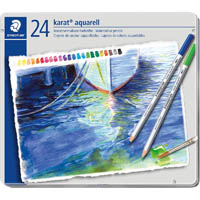 staedtler 125 karat aquarell watercolour pencils assorted pack 24