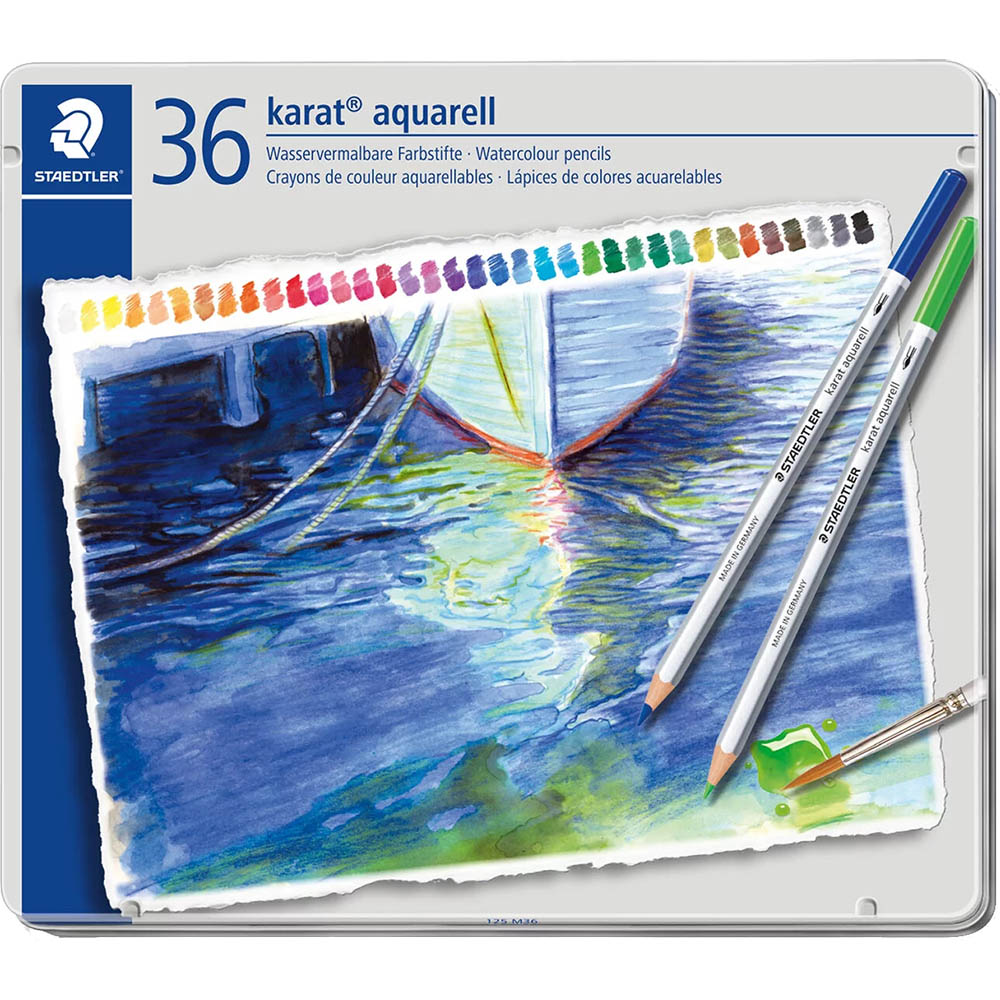 Image for STAEDTLER 125 KARAT AQUARELL WATERCOLOUR PENCILS ASSORTED PACK 36 from BusinessWorld Computer & Stationery Warehouse