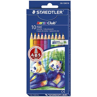 Image for STAEDTLER 126 NORIS CLUB MAXI LEARNER COLOURED PENCILS ASSORTED PACK 10 from York Stationers