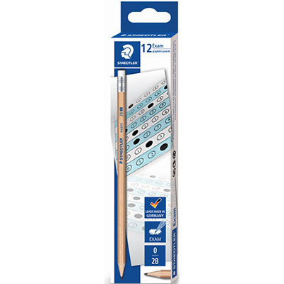 Image for STAEDTLER 132 EXAM GRAPHITE PENCILS 2B WITH ERASER TIP PACK 12 from Merv's Stationery