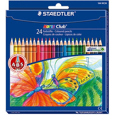 Image for STAEDTLER 144 NORIS CLUB AQUARELL WATERCOLOUR PENCILS ASSORTED BOX 24 from Eastland Office Supplies