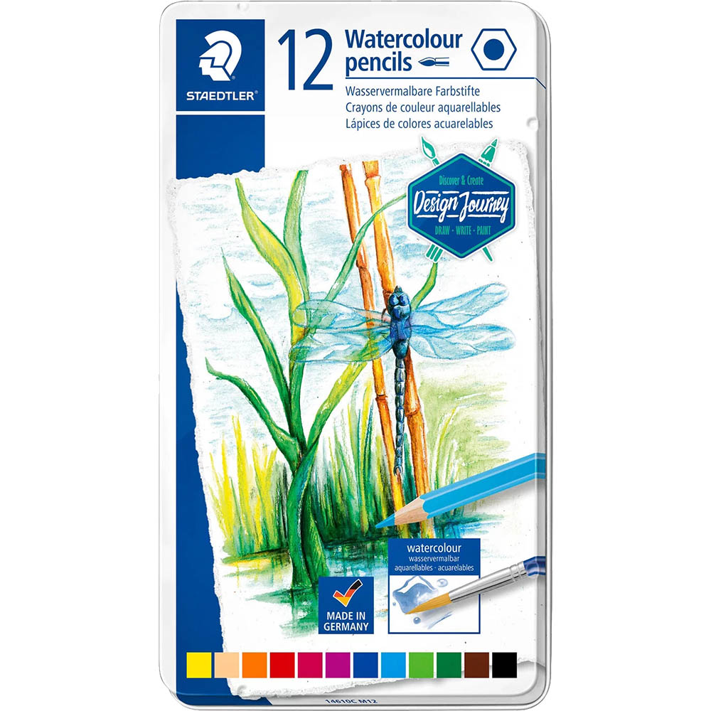 Image for STAEDTLER 146-10 WATERCOLOUR PENCILS ASSORTED PACK 12 from That Office Place PICTON