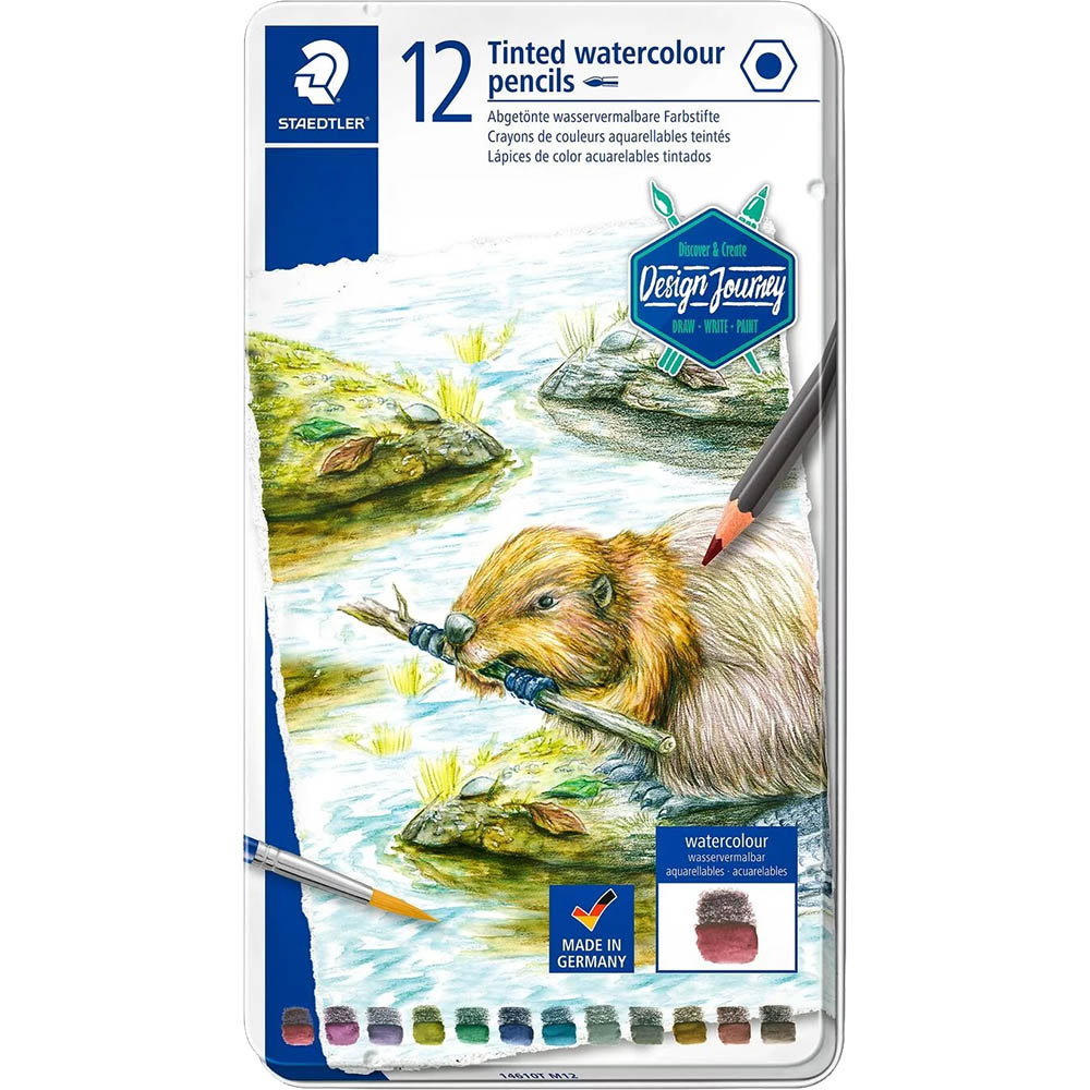 Image for STAEDTLER 146-10 DESIGN JOURNEY TINTED WATERCOLOUR PENCILS ASSORTED PACK 12 from Mitronics Corporation