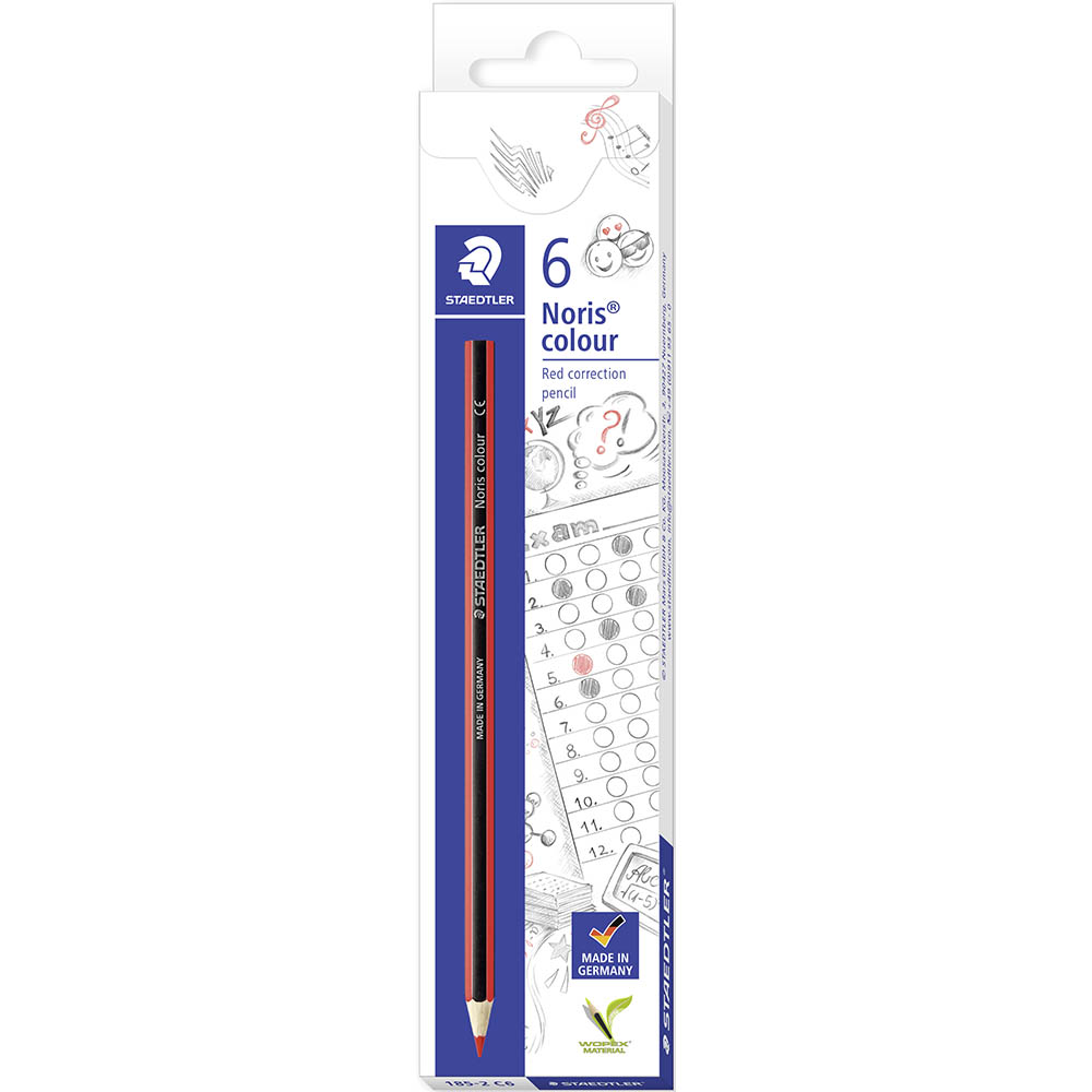 Image for STAEDTLER 185 NORIS COLOUR CHECKING PENCIL RED BOX 6 from York Stationers