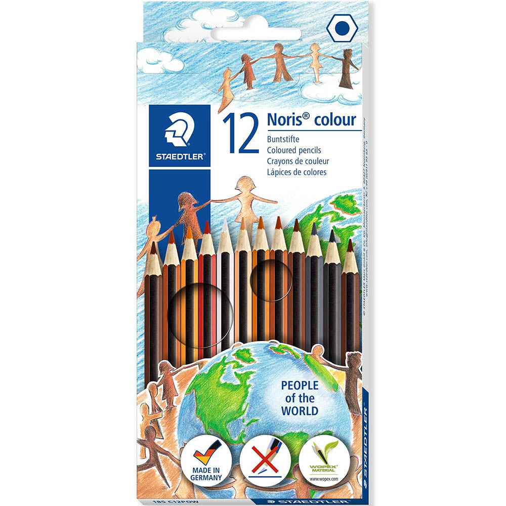 Image for STAEDTLER 185 NORIS COLOUR PENCILS PEOPLE OF THE WORLD ASSORTED PACK 12 from BusinessWorld Computer & Stationery Warehouse