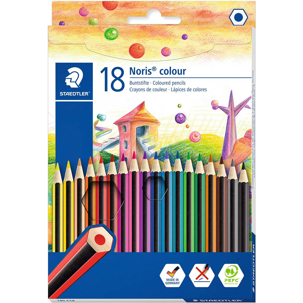 Image for STAEDTLER 185 NORIS COLOUR PENCILS ASSORTED PACK 18 from That Office Place PICTON