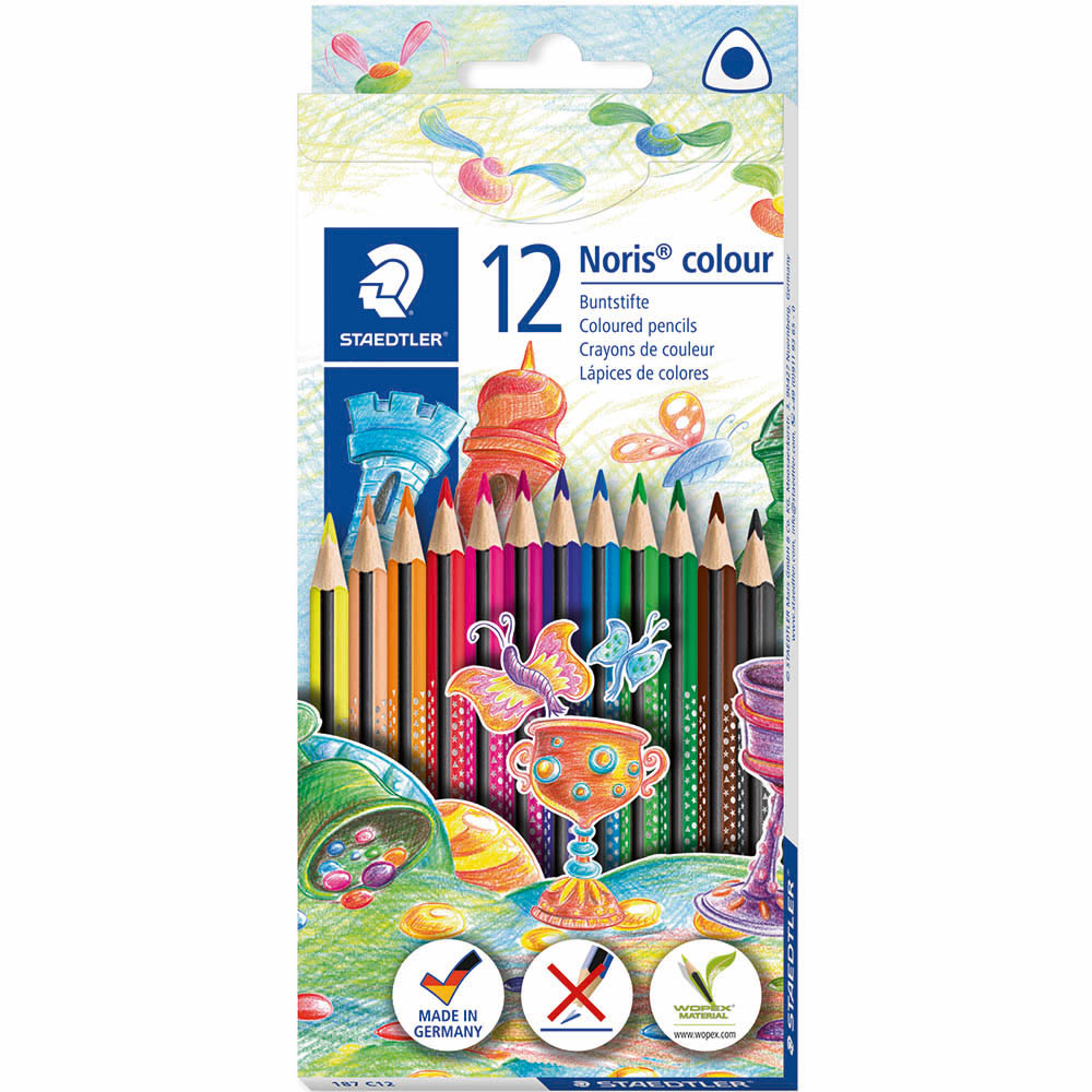 Image for STAEDTLER 187 NORIS COLOUR TRIANGULAR COLOURING PENCILS ASSORTED BOX 12 from BusinessWorld Computer & Stationery Warehouse