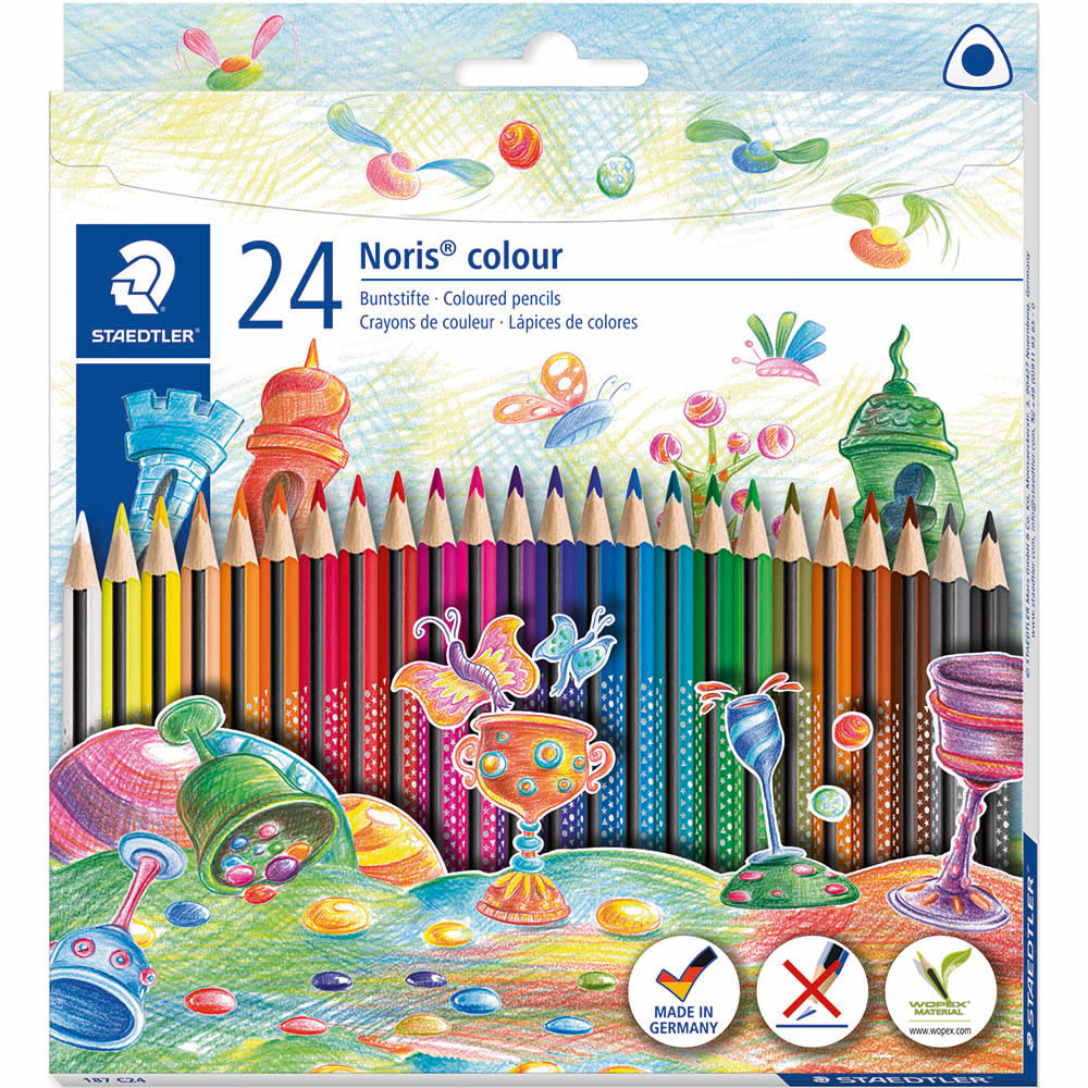 STAEDTLER 187 NORIS COLOUR TRIANGULAR COLOURING PENCILS ASSORTED BOX 24 |  | 7074011