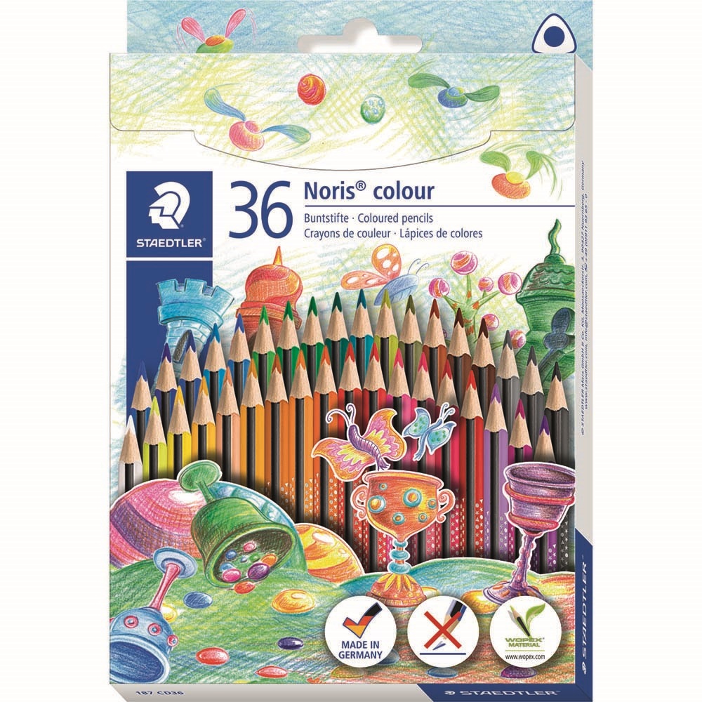 Image for STAEDTLER 187 NORIS CLUB TRIANGULAR COLOURED PENCILS ASSORTED BOX 36 from Mitronics Corporation
