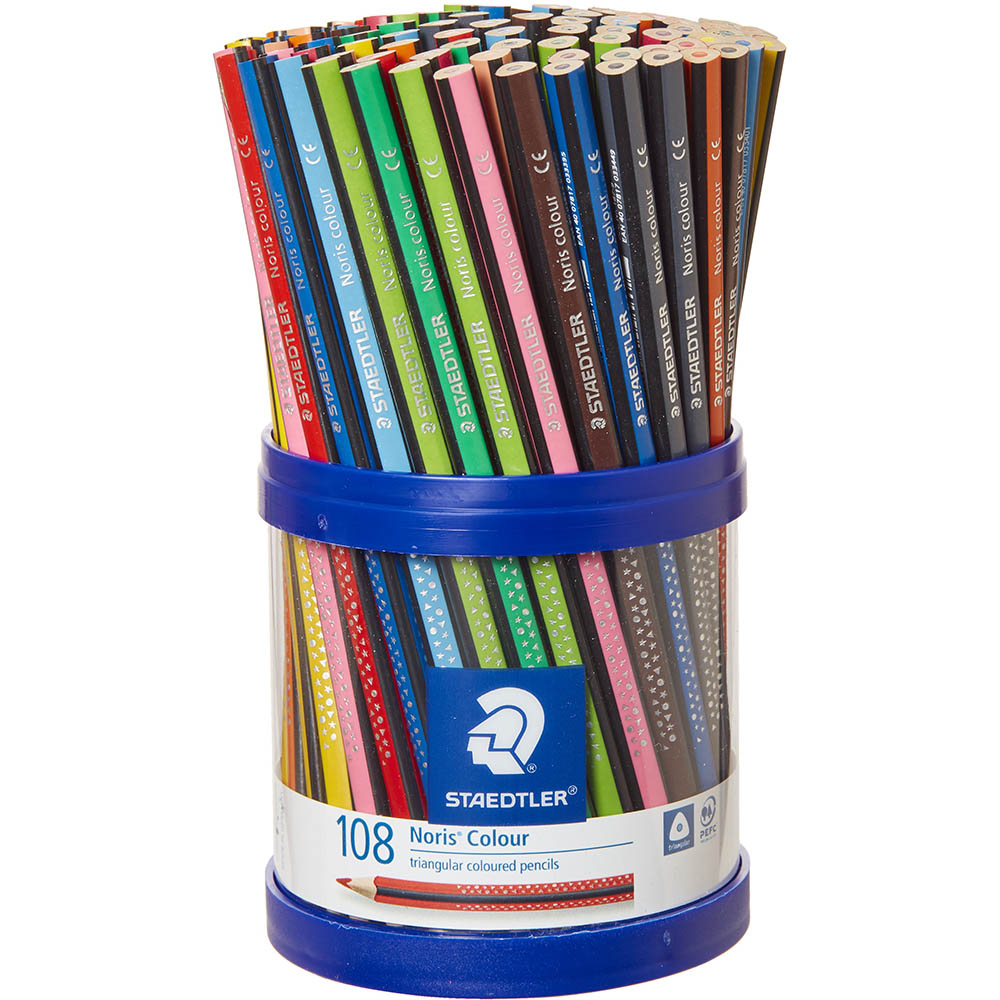Image for STAEDTLER 187 NORIS CLUB TRIANGULAR COLOURED PENCILS ASSORTED TUB 108 from Challenge Office Supplies