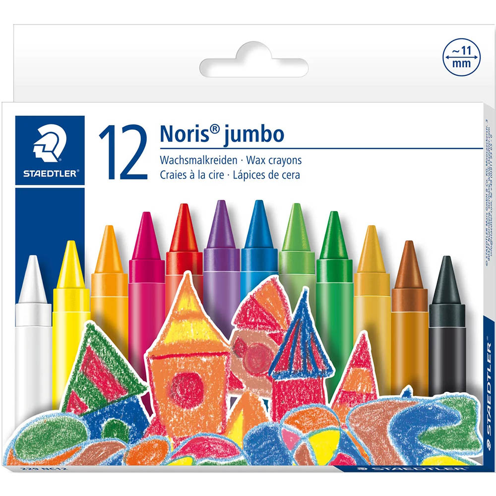 Image for STAEDTLER 229 NORIS JUMBO WAX CRAYONS ASSORTED PACK 12 from Prime Office Supplies