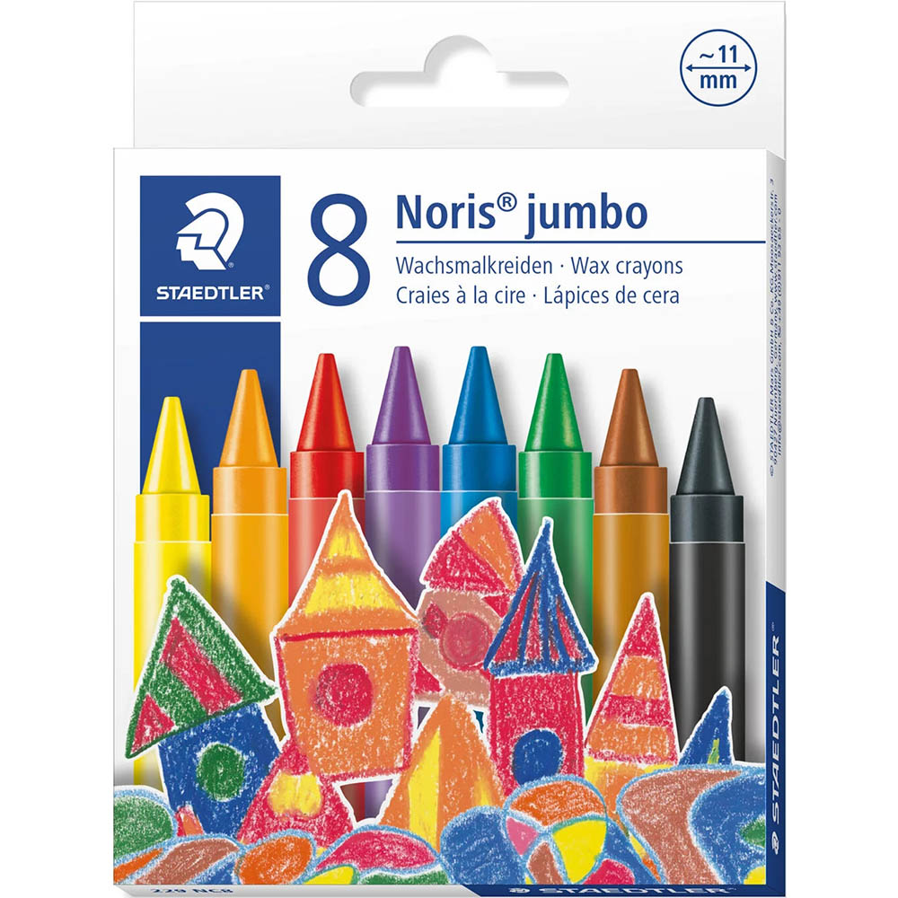 Image for STAEDTLER 229 NORIS JUMBO WAX CRAYONS ASSORTED PACK 8 from Olympia Office Products