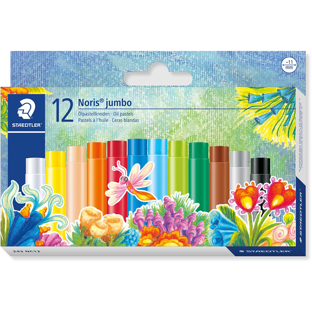 Image for STAEDTLER 243 NORIS CLUB JUMBO OIL PASTELS ASSORTED BOX 12 from Office Heaven