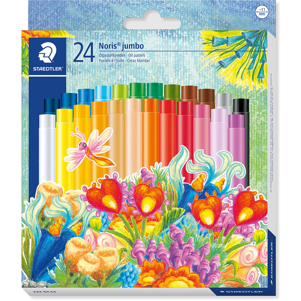 Image for STAEDTLER 243 NORIS CLUB JUMBO OIL PASTELS ASSORTED BOX 24 from That Office Place PICTON