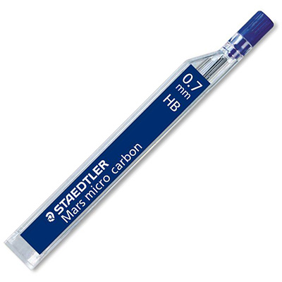 Image for STAEDTLER 250 MARS MICRO CARBON MECHANICAL PENCIL LEAD REFILL HB 0.7MM TUBE 12 from Clipboard Stationers & Art Supplies