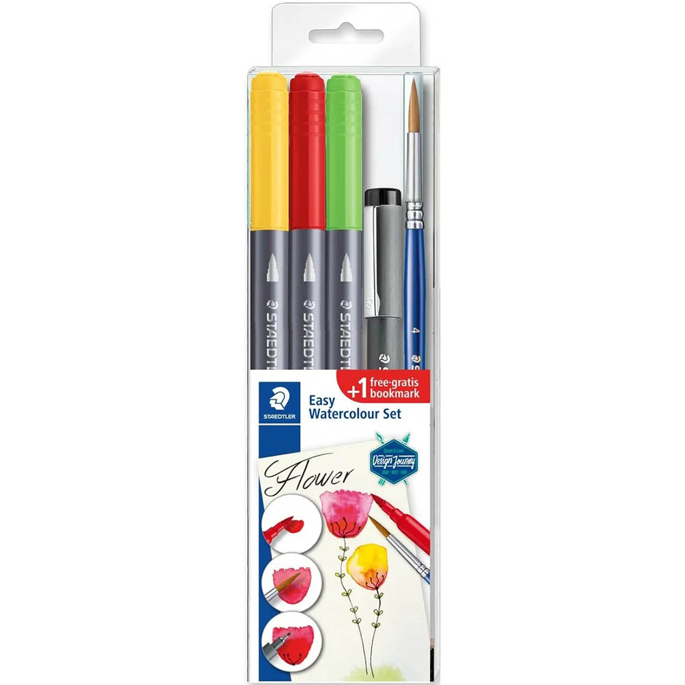 Image for STAEDTLER 3001 DOUBLE ENDED WATERCOLOUR BRUSH PENS FLOWERS SET from York Stationers