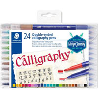staedtler 3002 calligraphy markers double ended assorted pack 24