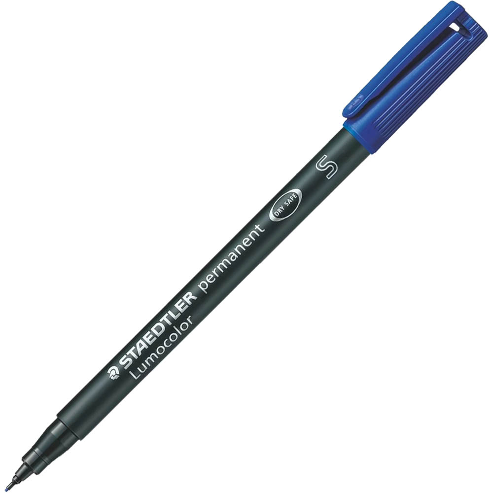 Image for STAEDTLER 313 LUMOCOLOR PERMANENT MARKER BULLET SUPERFINE 0.4MM BLUE from That Office Place PICTON
