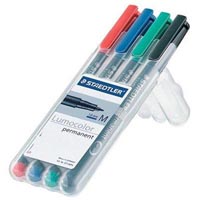 staedtler 317 lumocolor permanent marker bullet 1.0mm assorted wallet 4