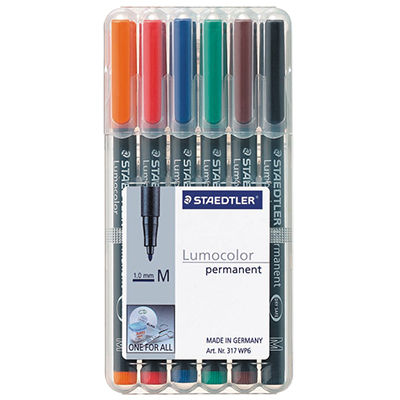 Image for STAEDTLER 317 LUMOCOLOR PERMANENT MARKER BULLET 1.0MM ASSORTED WALLET 6 from That Office Place PICTON
