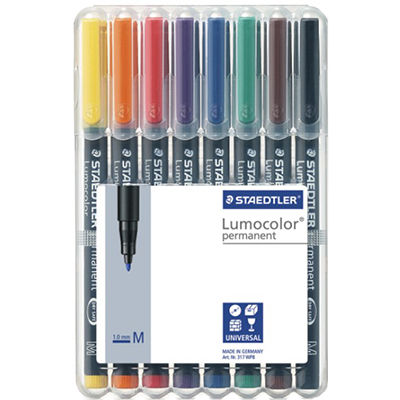 Image for STAEDTLER 317 LUMOCOLOR PERMANENT MARKER BULLET 1.0MM ASSORTED WALLET 8 from That Office Place PICTON