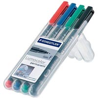 staedtler 318 lumocolor permanent marker bullet 0.6mm assorted wallet 4