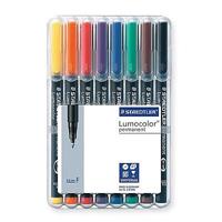 staedtler 318 lumocolor permanent marker bullet 0.6mm assorted wallet 8