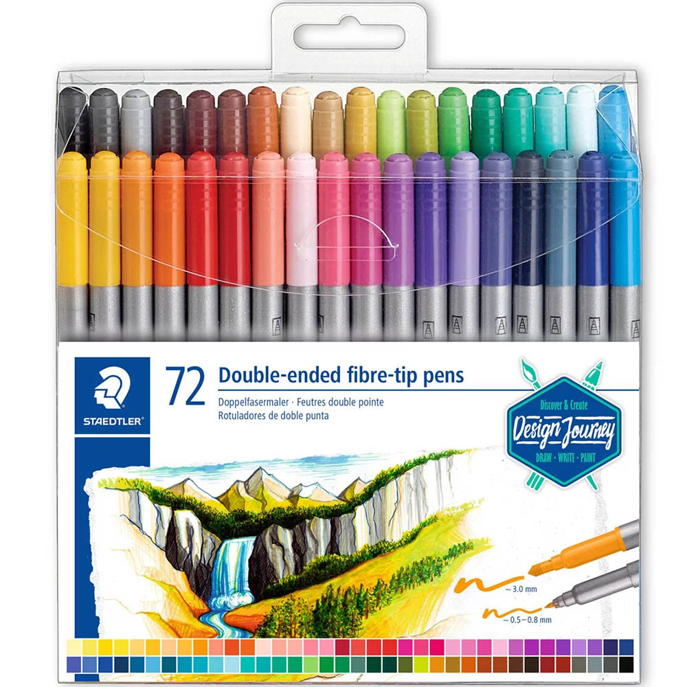 Image for STAEDTLER 3200 DOUBLE ENDED FIBRETIB PENS ASSORTED BOX 72 from Office Heaven