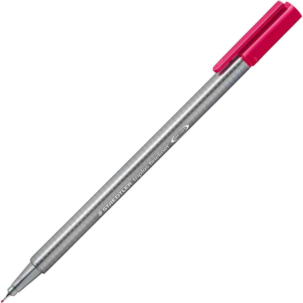Image for STAEDTLER 334 TRIPLUS FINELINE PEN BORDEAUX RED BOX 10 from Prime Office Supplies