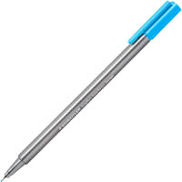 staedtler 334 triplus fineline pen neon blue box 10