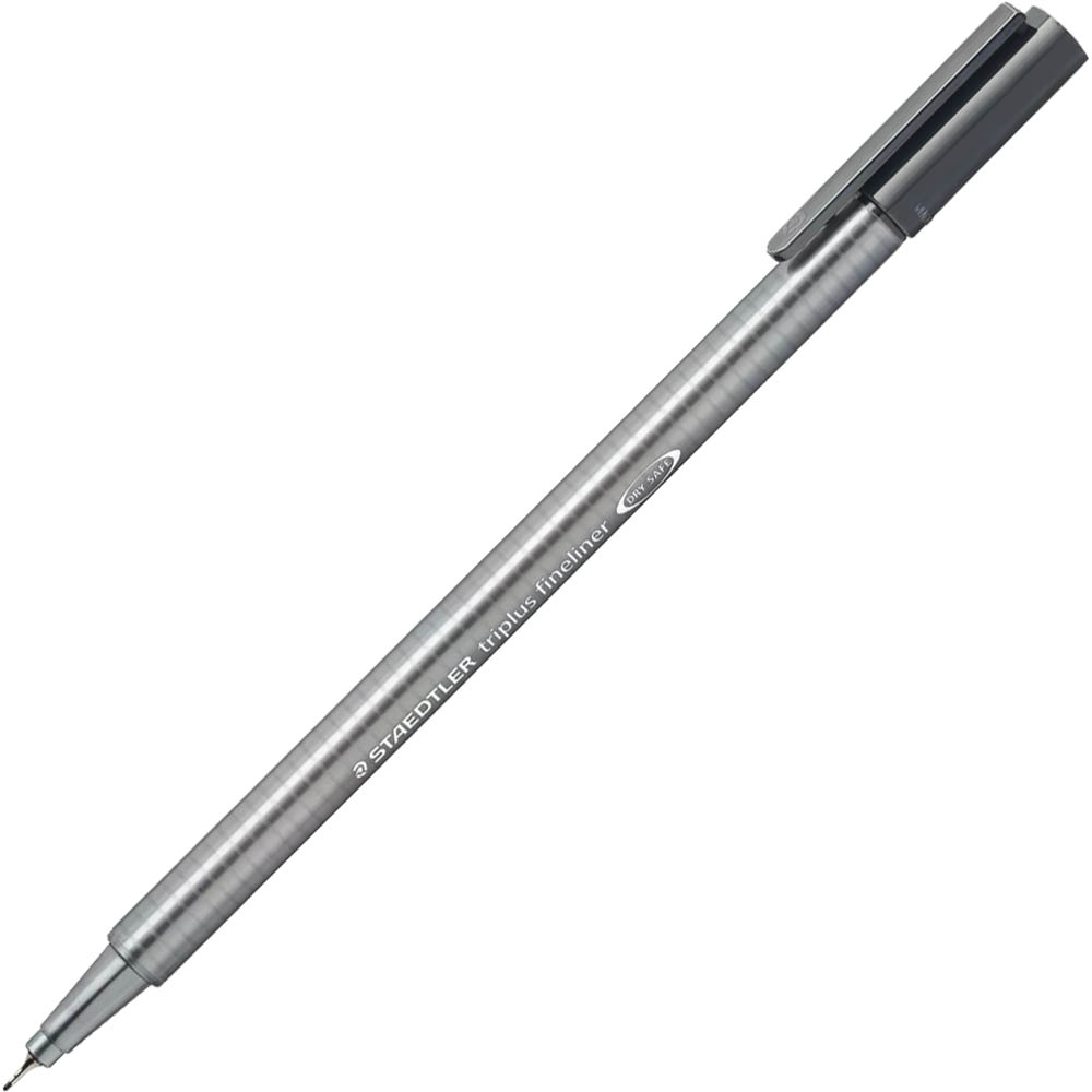 Image for STAEDTLER 334 TRIPLUS FINELINE PEN GREY BOX 10 from That Office Place PICTON