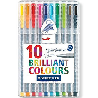 STAEDTLER 334 TRIPLUS FINELINE PEN ASSORTED PACK 10 |  | 7006039i